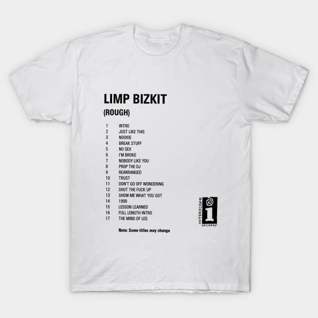 SONG LIST LIMP BIZKIT T-Shirt by JungleLordArt